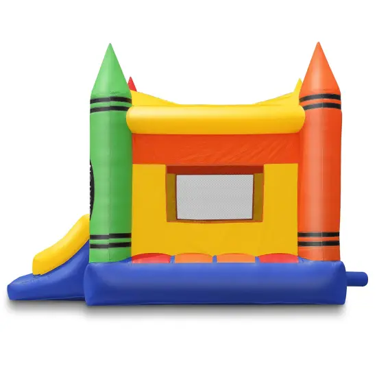 Cloud 9 Commercial Grade Crayon Castle Bounce House with Built-in Roof and Emergency Escape Hatch for Safety - 100% PVC 17' x 13' Bouncer - Inflatable Only {4}