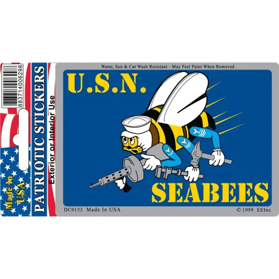 U.S. Navy Seabees Sticker 2-3/4"X4" {1}