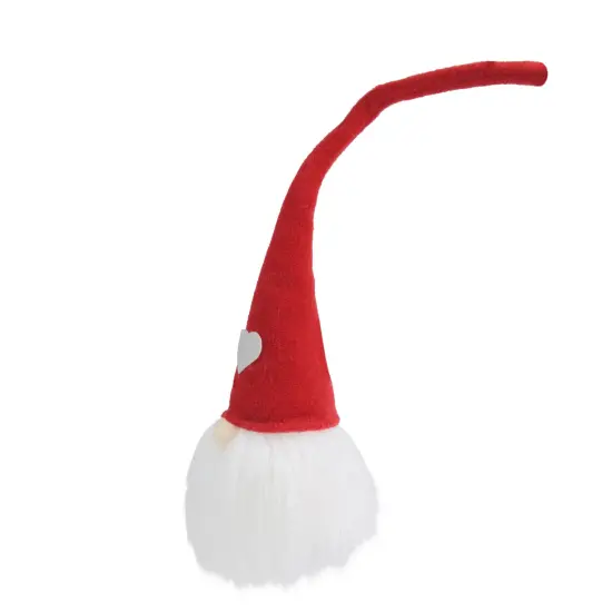 Northlight Gnome Head with Heart Hat Christmas Decoration - 21.5" - Red and White {3}