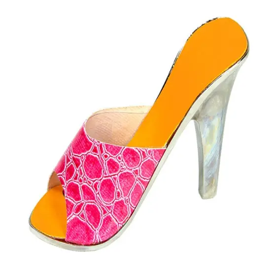 Wild Eye 5" Pink Crocodile Print and Silver High Heel Stainless Steel Bottle Opener {1}