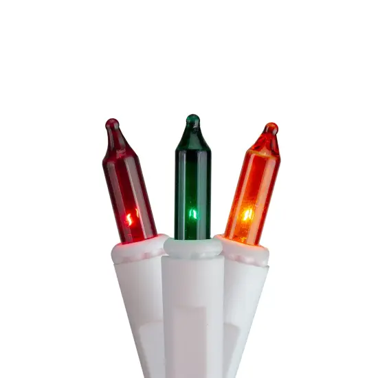 Hofert Everglow Chasing Mini Christmas Light Set - Multi-Color - 34.75 ft White Wire - 140ct Green {1}