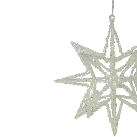 Northlight Starburst 3-D Glittered Christmas Ornament - 10" - White {4}
