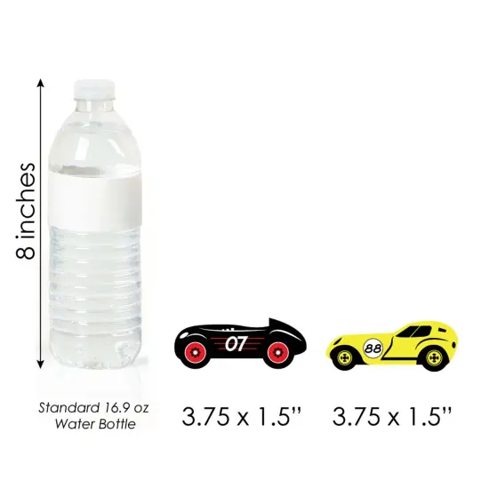 Big Dot of Happiness Let's Go Racing - Racecar - DIY Shaped Race Car Birthday Party or Baby Shower Cut-Outs - 24 Count {6}