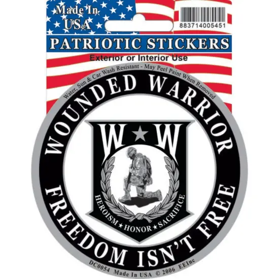 DC0054 Wounded Warriors "Freedom Isn't Free" Round Sticker (3.5'') {1}