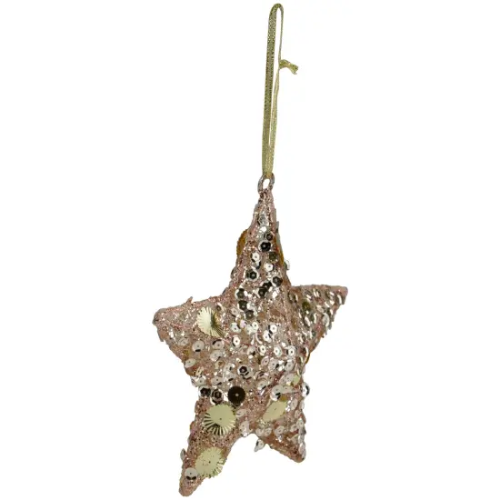 Northlight Tri-Color Star Shaped Christmas Ornament - 6" - Gold {5}