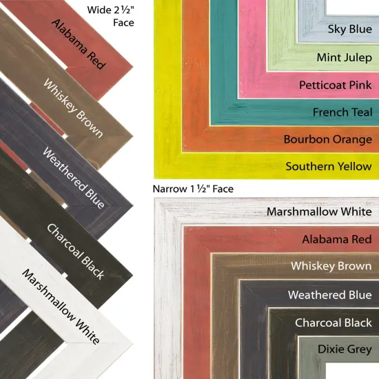 Millbrook Collection Country Chic Wood Picture Frames, Narrow - 1-1/2" Face Solid Wood Molding for Photos, Artwork & Prints Includes Acrylic Glazing - Made in USA {3}