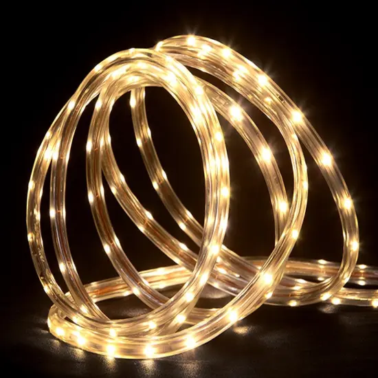 Northlight Flexible LED Outdoor Christmas Rope Light - Warm White - 100' Clear Wire {1}