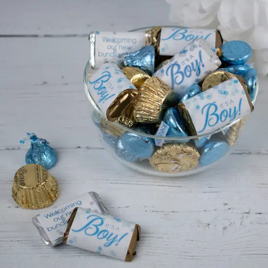 105 pcs Blue It's a Boy Baby Shower Candy Hershey's Chocolate Mix (1.75 lb) - by Just Candy {3}