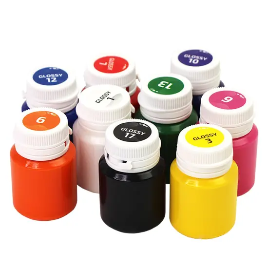 Glossy Acrylic paint for decor set, 9*20ml ROSA TALENT {4}