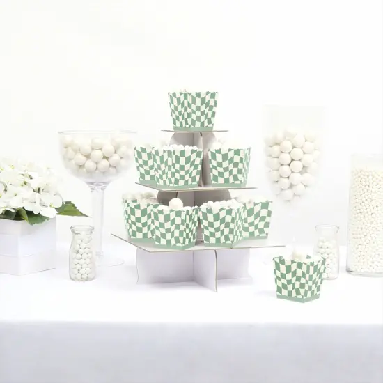 Big Dot of Happiness Sage Green Checkered Party - Party Mini Favor Boxes - Treat Candy Boxes - Set of 12 {3}