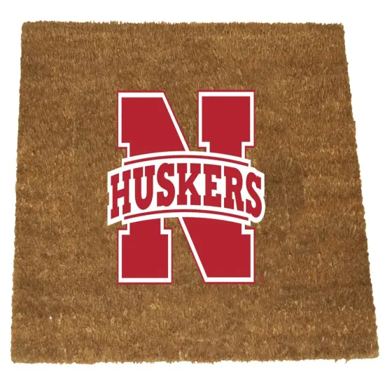 Memory Company NCAA Nebraska Cornhuskers Rectangular Coir Door Mat 29.5" x 19.5" Brown {1}