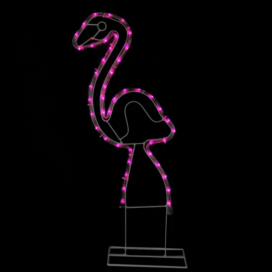 Northlight LED Rope Lighted Flamingo Silhouette Outdoor Summer Decoration - 24" - Pink Lights {1}