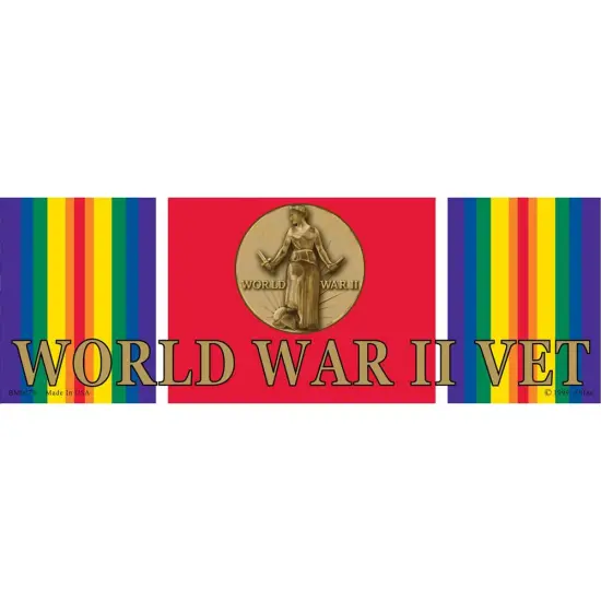 WWII Ribbon & Medal Bumper Sticker 3-1/4"X9" {1}