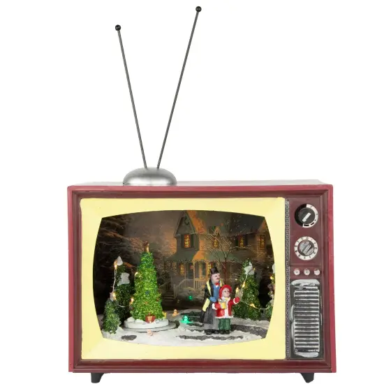 Northlight LED Lighted Animated and Musical TV Scene Christmas Display - 9.25" Multi {1}