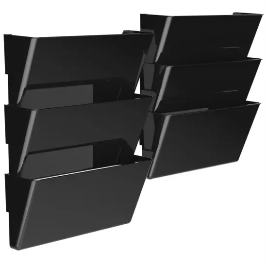 Storex Unbreakable Wall File, Legal, Black (Case of 6) {1}