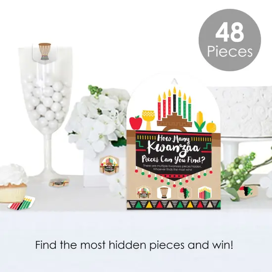 Big Dot of Happiness Happy Kwanzaa Heritage Holiday Party Scavenger Hunt - 1 Stand and 48 Game Pieces - Hide and Find Game {3}