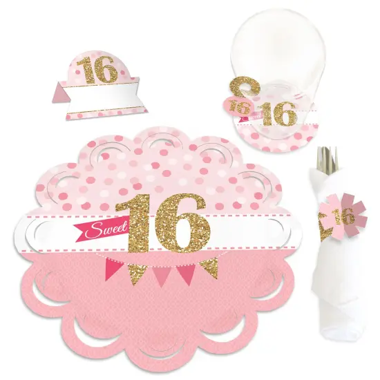 Big Dot of Happiness Sweet 16 - 16th Birthday Party Paper Charger & Table Decorations Chargerific Kit for 8 {1}