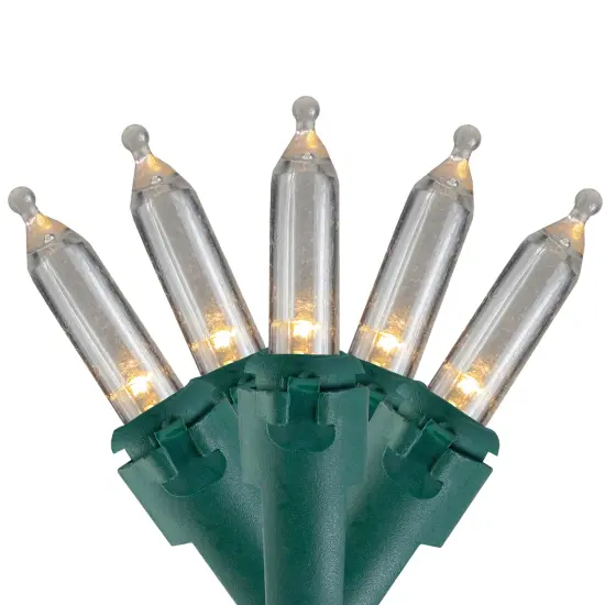 Northlight LED Mini Christmas Lights - Warm White - 16.25' Green Wire - 50ct Clear {1}