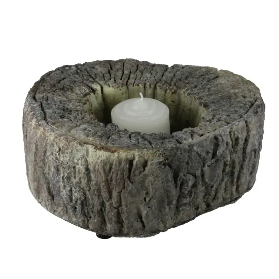 Melrose 6.75" Eye-Catching Textured and Rustic Woodland Tree Trunk Candle Holder Brown {1}