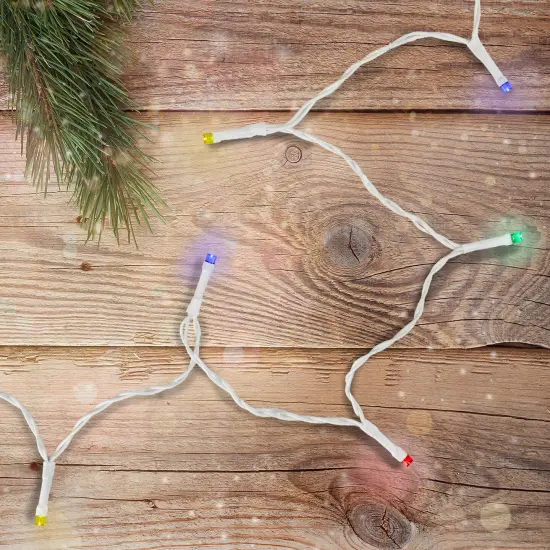 Northlight LED Wide Angle Christmas Lights - Multicolor - 3' White Wire - 10ct {3}