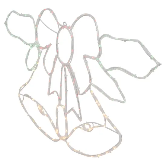 Northlight 34" Lighted Christmas Bell and Bow Window Silhouette Decoration Red {6}