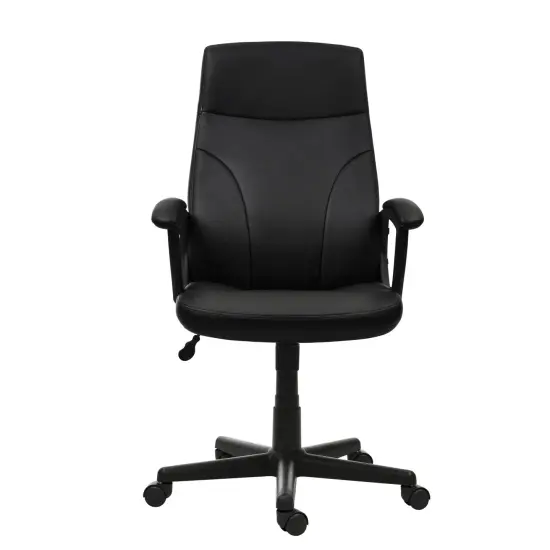 Techni Office Solutions 3.25' Solid Black Ergonomic Medium Back Executive Office Chair {3}