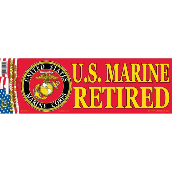 U.S. Marine Retired Bumper Sticker 3-1/4"X9" {1}