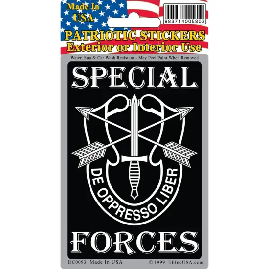 DC0093 Black U.S. Special Forces Logo Sticker (3''x4.25'') {1}