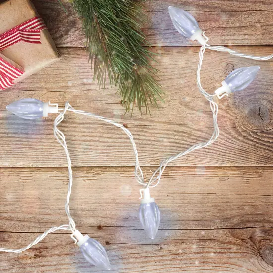 Northlight LED C9 Christmas Lights - Pure White - 16' White Wire - 25ct {3}
