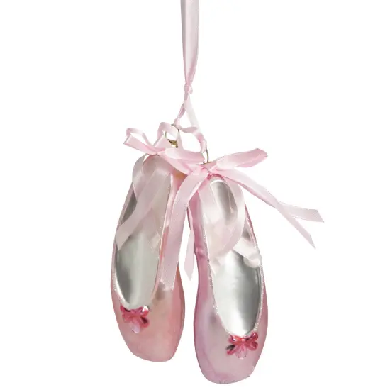Northlight 4.5" Pink Ballet Slippers Glass Christmas Ornament {1}