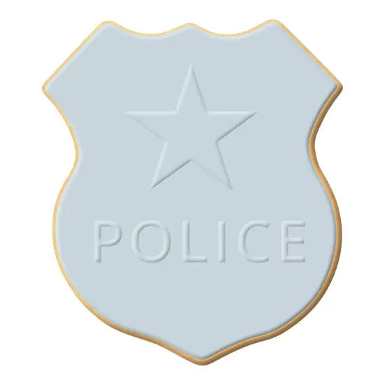 Police Badge Cookie Cutter 4.25 in B1600, CookieCutter.com, Tin Plated Steel, Handmade in the USA {3}