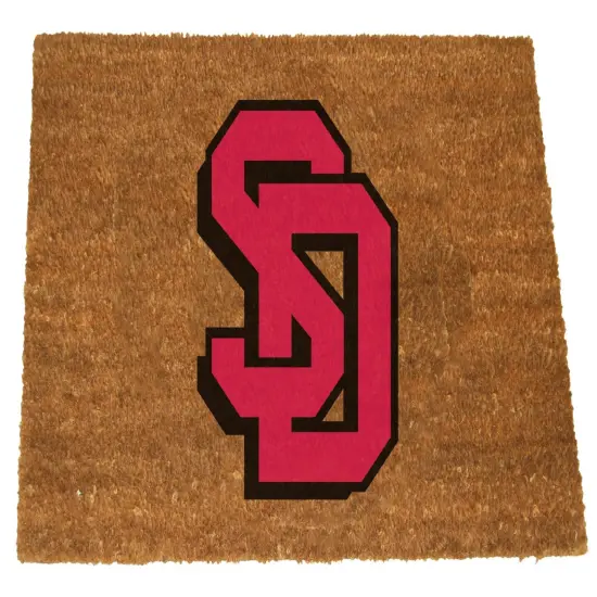 The Memory Company NCAA South Dakota Coyotes Logo Rectangular Coir Door Mat 29.5" x 19.5" Brown {1}