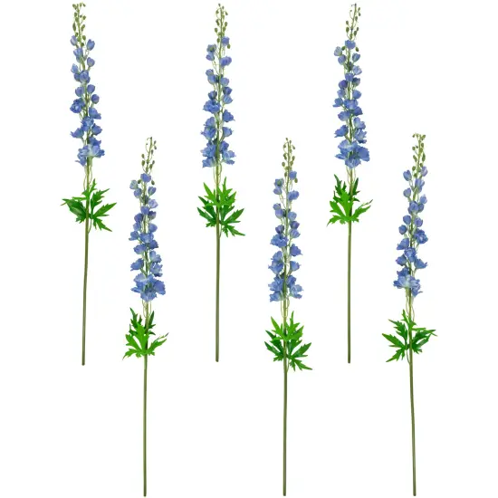 Northlight Real Touch&trade; Blue Delphinium Artificial Floral Stems, Set of 6 - 40" {1}