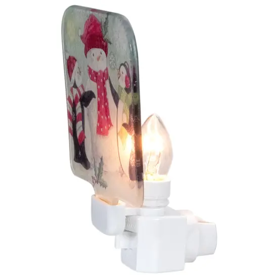 Northlight Snowman and Penguins Glass Christmas Night Light - 4" Multi {3}