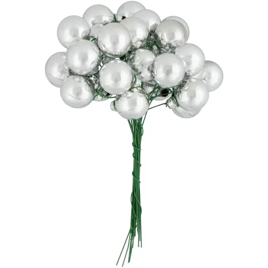 Northlight Shatterproof Ball Ornament Christmas Pick - 6.75" - Silver {1}
