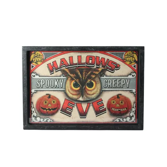 Raz Black and Red "HALLOWS' EVE" Framed Rectangular Wall Art 11" x 16" {1}