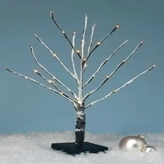 Roman 24" White Battery Operated LED Lighted Snowy Christmas Tree Tabletop Decor Clear {1}