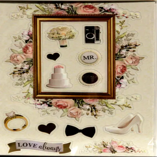 Paper House To Have And To Hold Dimensional Sticker Frame With Easel {2}