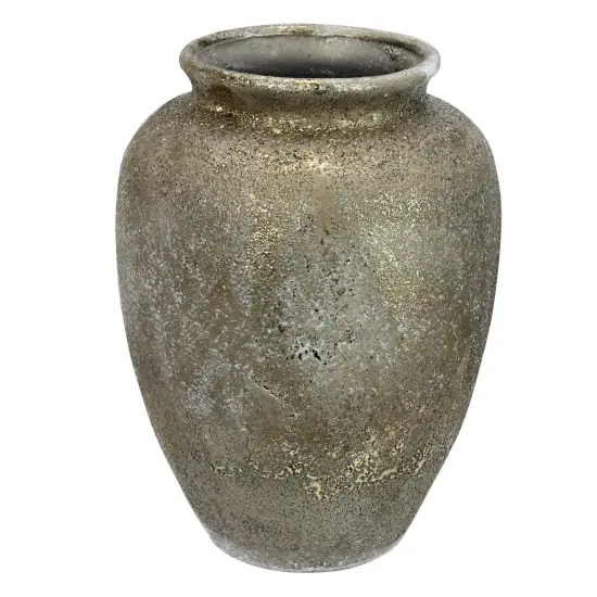 Allstate 10" Gold Colored Antique Style Christmas Planter {1}