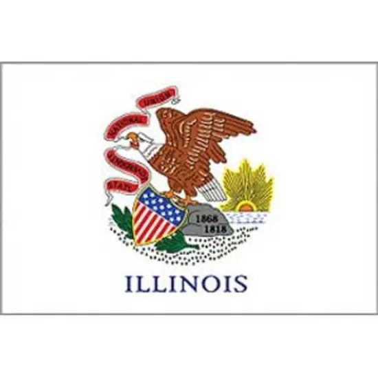 Illinois Flag On Stick 4" x 6" {1}