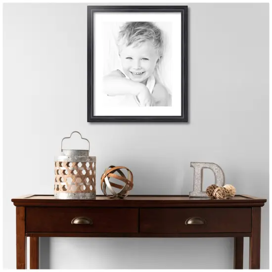 ArtToFrames 17x20" Matted Picture Frame with 13x16" Single Mat Photo Opening Framed in 1.25" Black and 2" Mat (FWM-4083-17x20) {2}