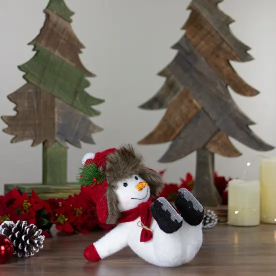 Northlight Fallen Ice Skating Snowman Christmas Figure - 10" White {3}