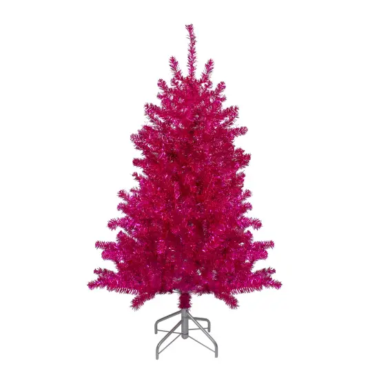 Northlight 4.5' Metallic Pink Tinsel Artificial Christmas Tree - Unlit {3}