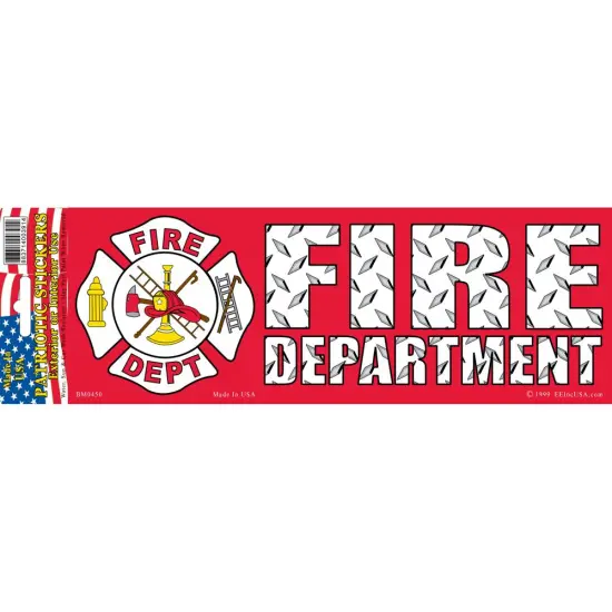 Fire Department Bumper Sticker 3-1/4"X9" {1}