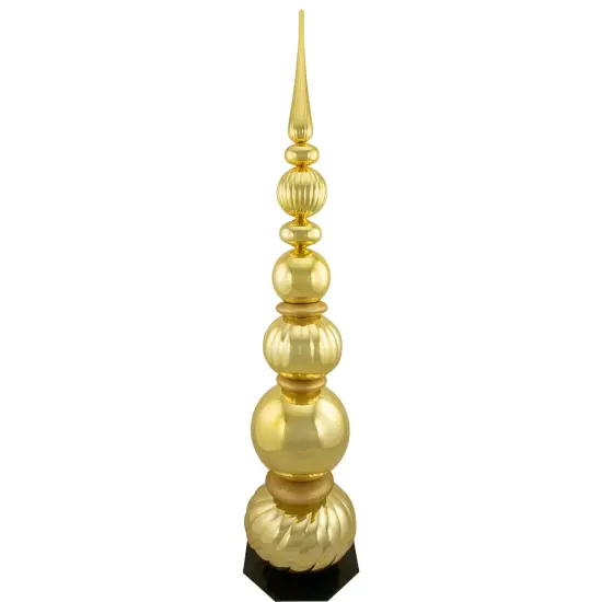Northlight Shiny Ball Finial Tower Commercial Christmas Decoration - 4.5' - Gold {1}