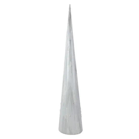 Northlight Marbled Cone Christmas Tree - 30" - White and Gray {1}