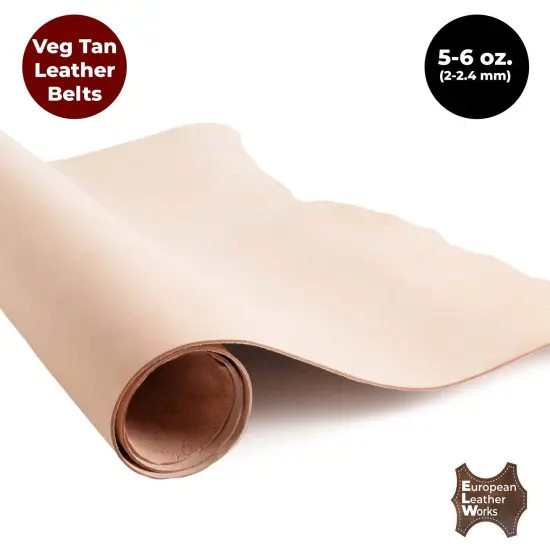 European Leather Work 5-6 oz. (2-2.4mm) Vegetable Tanned Leather Pre-Cut Full Grain Cowhide Leathercraft for Tooling, Engraving, Carving, Molding, Embossing, Stamping, & Dyeing {1}