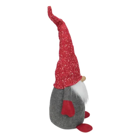 Northlight Gnome with Tall Bendable Hat Christmas Decoration - 22" - Grey and Red {3}