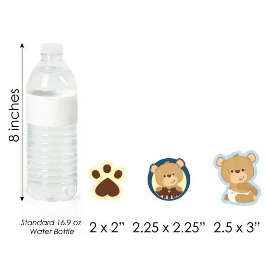 Big Dot of Happiness Baby Boy Teddy Bear - DIY Shaped Baby Shower Party Cut-Outs - 24 Count {6}