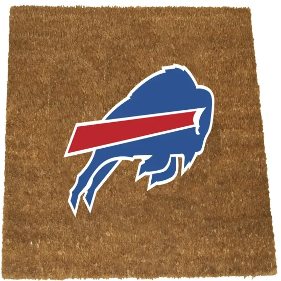 The Memory Company NFL Buffalo Bills Logo Rectangular Coir Door Mat 29.5" x 19.5" Brown {1}